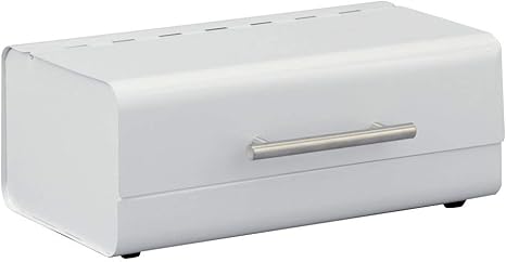 Zeller 27345 Bread Bin 36x23x14 Cm White Metal Amazon Co Uk