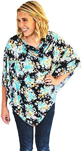 Navy Floral Multi-Functional Nursing Cover Poncho | Maternity/Postpartum Top, Swaddle, Carseat Cover all-in-one |