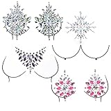 4 Sets Nipple Tattoo Rhinestone Stickers Body Jewelry Sticker Bling Sticker can be Stick On Festival gems for Party by PIAOPIAONIU