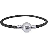 KunBead Leather Chain Bead Charms Bracelets for DIY Jewelry Making for Women Teen with Clip Lock Clasp Compatible with Pandora Charms