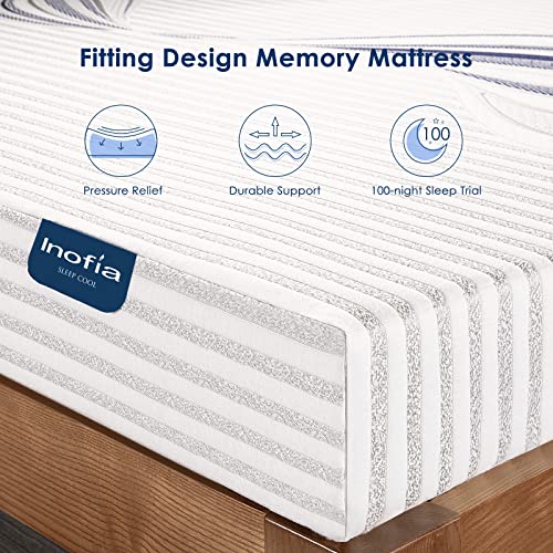 Inofia Queen Mattress, 6 Inch Memory Foam Mattress Made in USA
