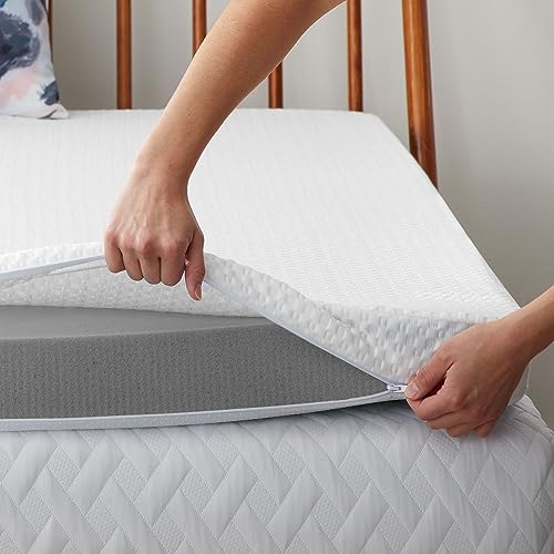 Lucid 3 Inch Mattress Topper King Memory Foam Bamboo Charcoal
