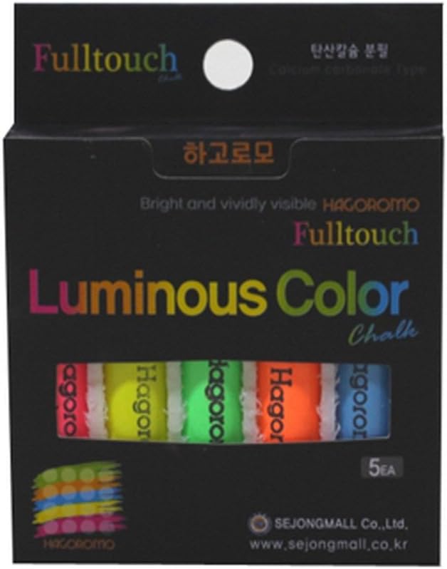 HagoromoFulltouch Luminous 5-Color Chalk 5pcs, 1Box (5pcs) Pink, Yellow, Blue, Yellow Green, Orange