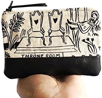 Forest Black Leather Coin Purse, Zipper Pouch, Change Purse, Small Leather Pouch