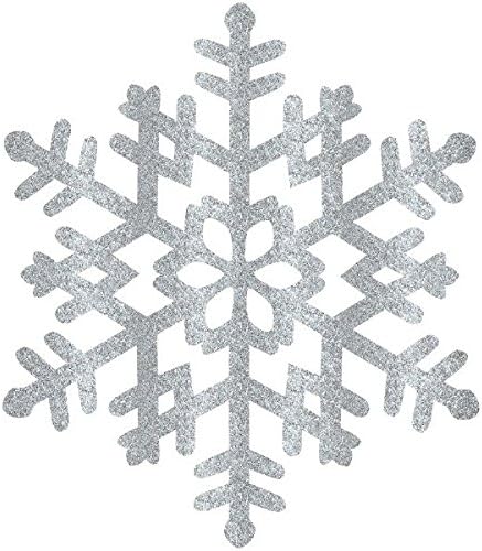 Silver Snowflake Glitter Christmas Decoration Plastic