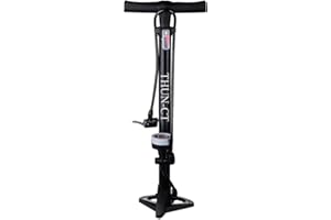 THUN-CT Bicycle Pumps 160 PSI Ergonomic Bike Floor Pump with Gauge & Smart Valve Head, Bicycle Pumps fits Presta & Schrader V