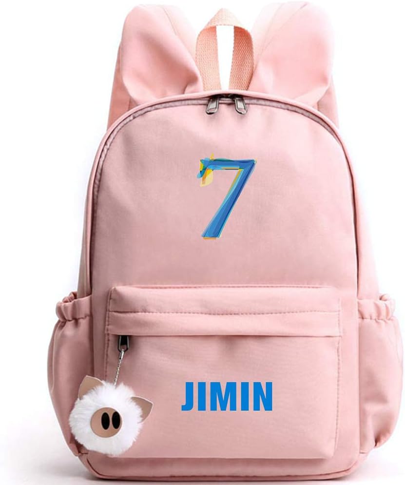 Chutoral Kpop BTS Backpack, Map of the Soul 7 Daypack School Bag Computer Bag for School Travel(Pink Jimin)