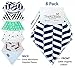 Baby Bandana Drool Bibs for Girls, for Drooling and Teething, 8-Pack Gift Set 100% Organic Cotton, Stylish, Soft and Absorbent, Baby Shower Gift for Newborn and Toddlers by TheAZBaby.