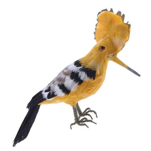 Homyl Statue De Huppe Fasciée Artificielle Jaune Sculpture