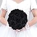 Febou Artificial Flowers 50pcs Real Touch Artificial Foam Roses with Stems for Decoration DIY Wedding Bouquets Centerpieces Bridal Shower Party Home Decoration (Black)