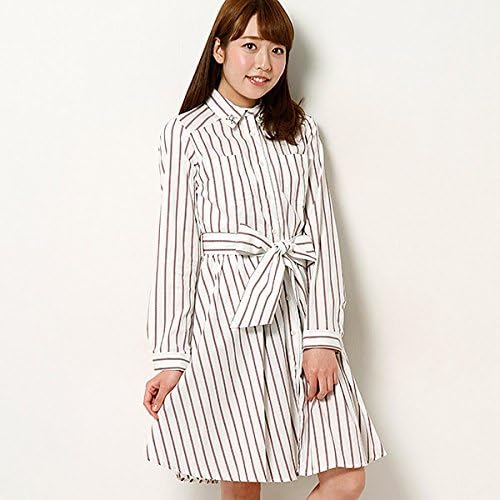 Amazon イング Ingni ワンピース L90サッシュ付ストライプシャツop オフホワイト マルチストライプ M ワンピース チュニック 通販