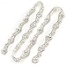 yanstar Wedding Bridal Silver Rhinestone Applique Trim Crystal Iron On Applique for Dress Sash Garter Belt 1 Yard