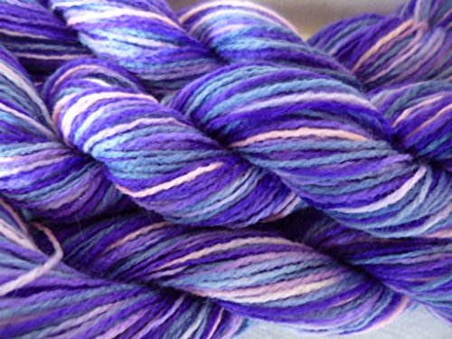 Purple Lavender Blue Pink Space Dyed Multicolor Fingering Sock Yarn