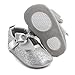 Elaco Infant Baby Girls Moccasins Anti-Slip Soft Sole Princess Shoes (12~18 Month, Silver)