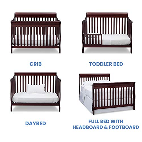 Delta Children Canton 4in1 Convertible Crib, Espresso Cherry + Serta