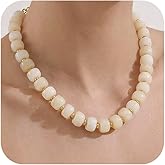 HUAYUNFANG Resin Beads Necklace for Women Chunky Choker Necklaces Boho Colorful Acrylic Beaded Choker Necklace Chunky Statement Jewelry