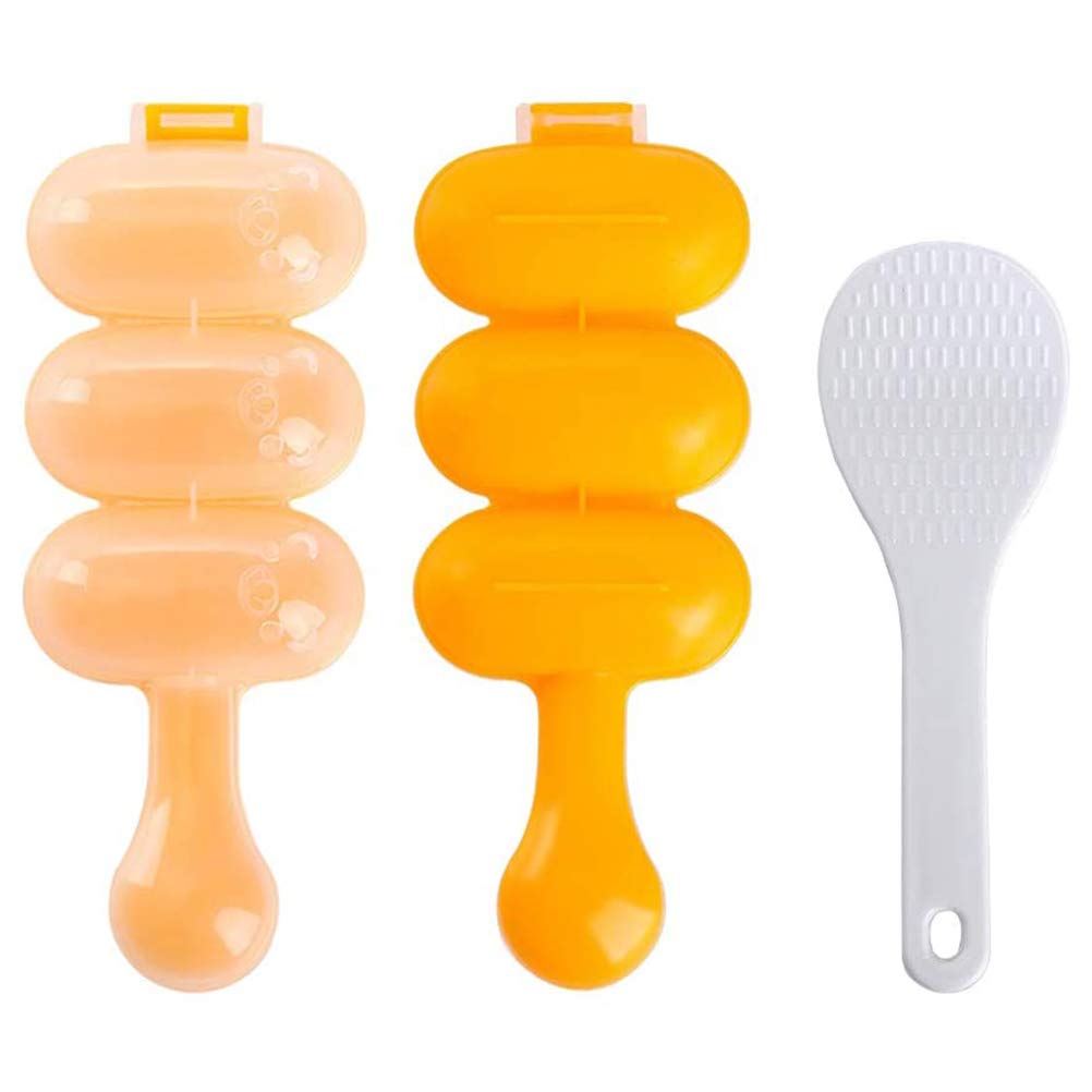 LINONI DIY Rice Ball Mold Lunch Sushi Maker Mould Kitchen Cooking Utensil Tools Shakers with Rice Paddle for Baby Kids Children
