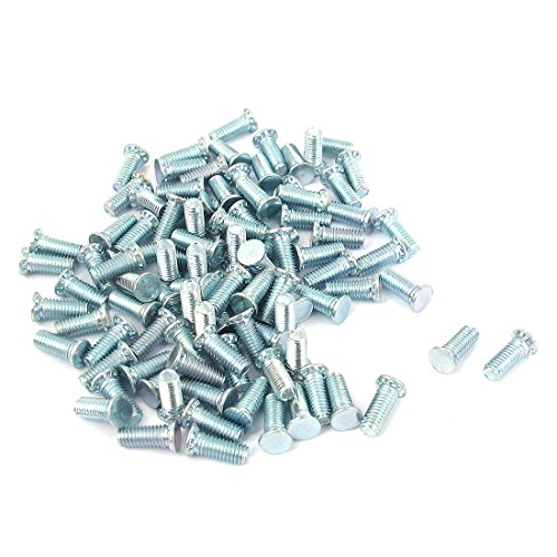 M3x8mm Zinc Plated Flush Head Self Clinching Threaded Studs 100pcs