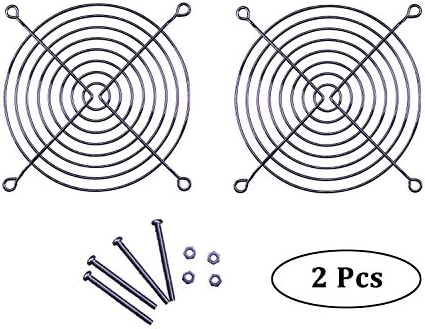 120mm Case Fan Metal Finger Grill, Silvery Color, Pack of 2 (4x Screws &amp; Nuts are Included)