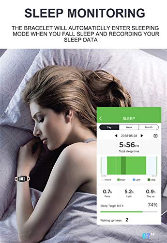 LiPing H8 Color Screen Blood Pressure/Heart Rate Monitor Smart Bracelet Watch Pedometer (Rose Gold)