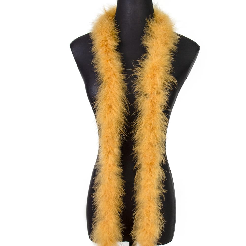 2 Yards 20G Fluffy Marabou Camel Feather Boa for DIY Craft Sewing Trim Home Wedding Party Christmas Decoration — image 1