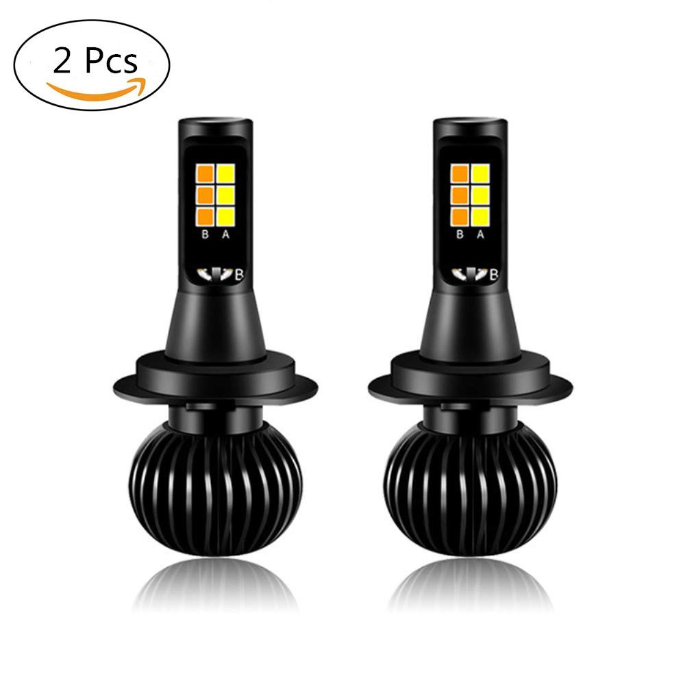 LED Fog Light Bulb, Hight power LED Dual Color in One esigh white and yellow Switch Freely for H11/H8/H9 (pack of 2)