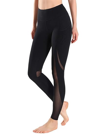 MotoRun Womens High Waist Yoga Activewear Workout Capris Leggings Inner Pocket Tummy Control