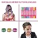 Hair Chalk & Body Glitter Gels Makeup Set for Girls: 10 Hair Chalks & 3 Hair, Body & Face Glitter Gels Great Birthday Present Gifts for Girls of All Ages