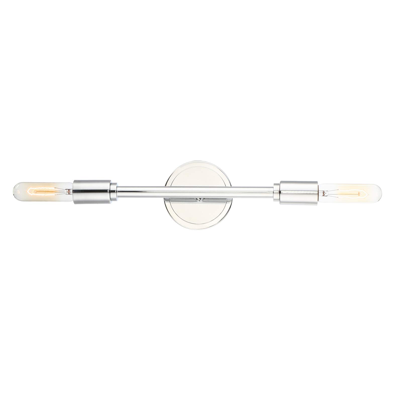 Phansthy 2 Light Head Vanity Mirror Light Retro Industrial Double Sconces Wall Light for Hallway Kitchen Living Room Bedroom Adjustable Installation Angle E27 (Chromed)