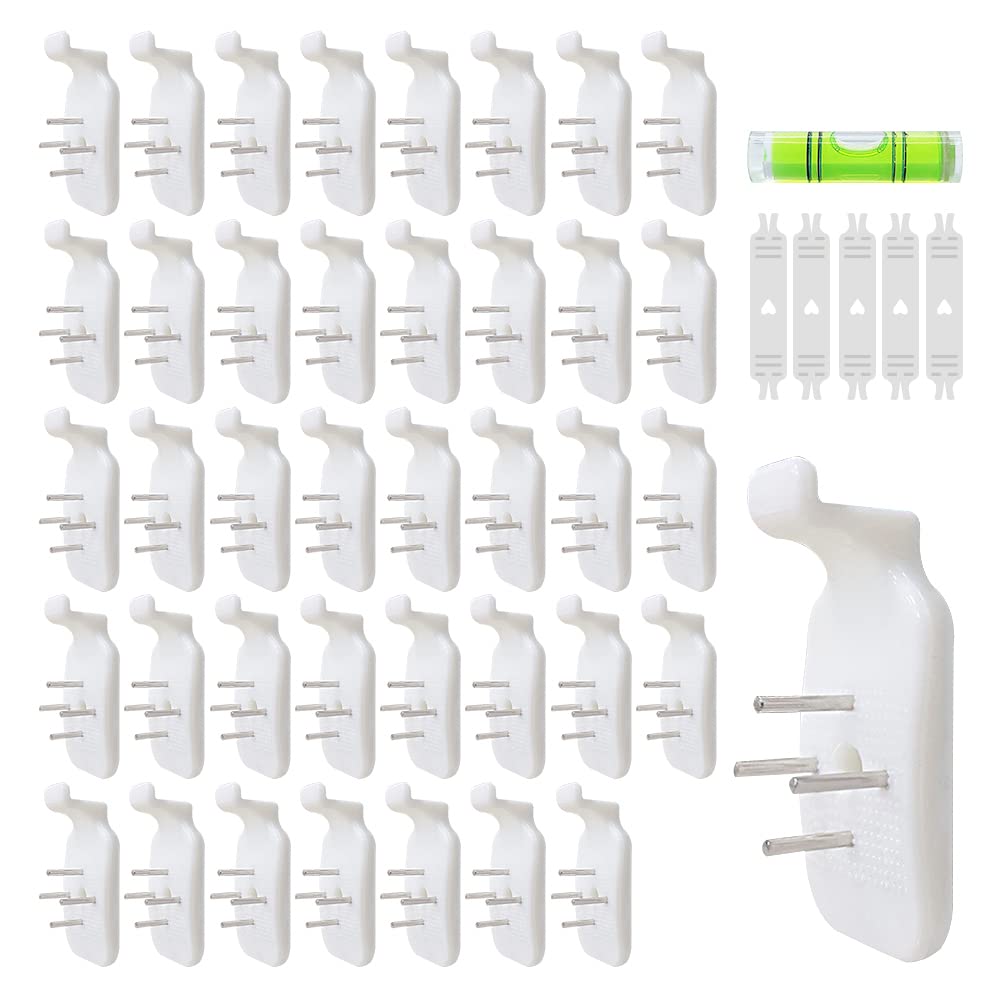 HLIWS Picture Fixing Kit - 40 Pcs Picture Hanging Kit for Hard Walls, Hanging Paintings, Wedding Photos, Mirrors, Wall Studs — image 1
