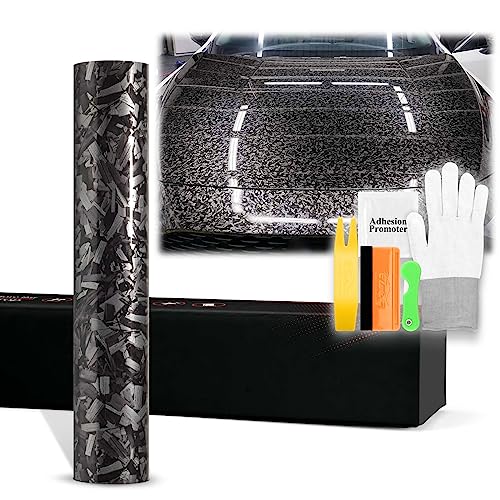 36"x60" (3FTx5FT) PET Marble Carbon Fiber Textured Gloss Silver Vinyl Wrap Auto Car