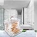 Cotton Swab Holder,Qtip Holder Dispenser Clear Plastic Acrylic Jar for Cotton Ball,Cotton Swab,Q-Tips,Makeup Storage Holder Box Organizer Container with Lid …