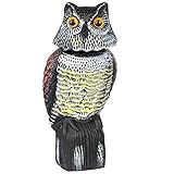 go2buy Garden Protection Repellent Bird Scarer Natural Enemy Scarecrow Rotating Head Realistic Owl