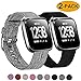 Welltin 2 Pack Bands Compatible with Fitbit Versa/Fitbit Versa 2 / Fitbit Versa Lite for Women Men, Breathable Woven Fabric Strap, Adjustable Replacement Wristband for Fitbit Versa Smart Watch primary