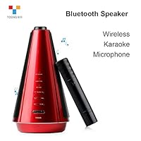 TOSING T08 Wireless Karaoke Microphone Bluetooth Speaker 2-in-1 Handheld Sing & Recording Portable KTV Player for iPhone/Android Smartphone/Tablet Compatible (Red)