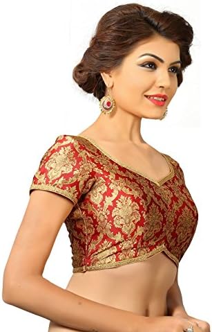 Sudarshan Silks VAMAS BLOUSE-Maroon-VDBMX387M-VM-Brocade, Brocade