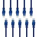 GearIT 10-Pack, Cat5e Ethernet Patch Cable 15 Feet - Snagless RJ45 Computer LAN Network Cord, Blue - Compatible with 10 Port Switch POE 10port Gigabit