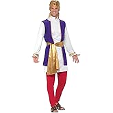 Smiffy's Men's Arabian Prince Costume, Top, Waistcoat, Pants, Belt and Turba