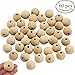 Supla 60 Pcs Unfinished Natural Solid Round Wood Spacer Beads 1 inch Diameter Wooden Loose Beads Balls for DIY Art & Craft Project and Jewelry Making