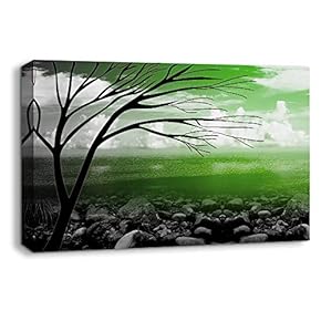Canvas Wall Art Abstract Cloud Tree Colorful Painting Artwork for Home Prints Framed - 12x18 inches