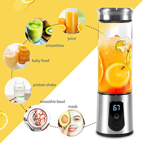 Portable Blender, Smoothie Blender, Electric Shaker Bottle, 3 in 1
