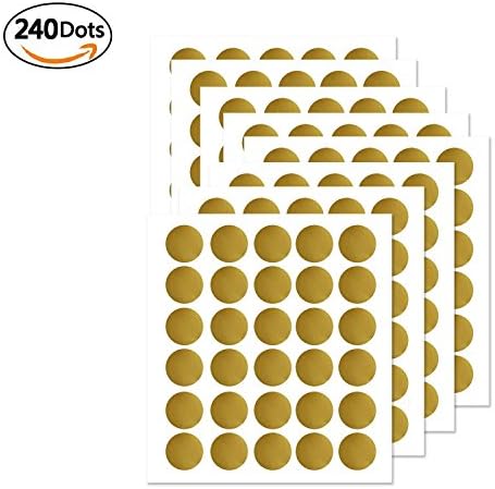 cloudk PL-1601 Gold Polka Dots Kids Wall Decals Wall Stickers Peel and Stick Removable Wall Stickers for Kids Nursery Bedroom Living Room