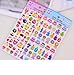 Nakimo 4 Sheets Cute Lovely Cartoon 3D DIY Decorative Puffy Adhesive Sticker Tape / Kids Craft Scrapbooking Sticker Set for Diary, Album