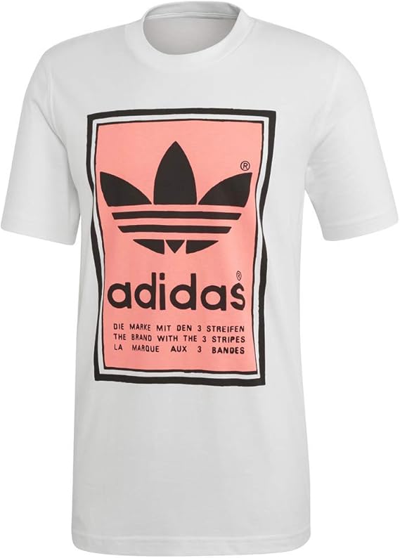Amazon アディダス メンズ Tシャツ Adidas Originals Filled Label Tee White Flash Red Medium トレーナー パーカー 通販