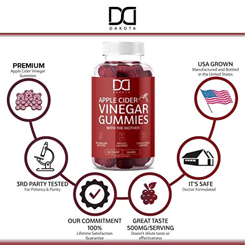 Organic Apple Cider Vinegar Gummies ACV Supplement for Weight Loss with