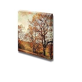 Canvas Prints Wall Art - Golden Autumn - Artistic Landscape | Modern Wall Decor/Home Decoration Stretched Gallery Canvas Wrap Giclee Print. Ready to Hang - 12" x 12"