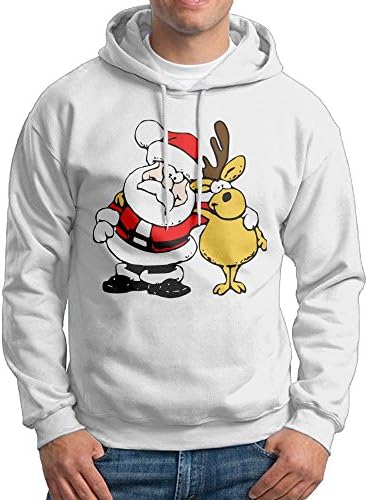 TTLTY Santa And Moose Pullover Hoodie,Classic &amp; Comfortable Hooded Sweatshirt