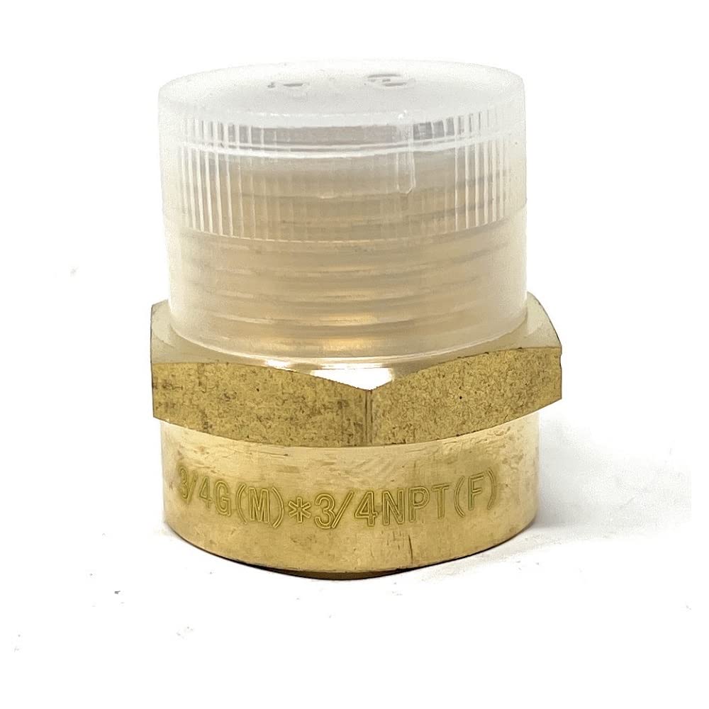 G Thread (British BSPP) Male to NPT Thread Female Pipe Fitting Adapter - Lead-Free Adapter (3/4 inch)