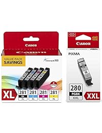 Canon CLI-281 XL BKCMY 4-Color Ink Tank Value Pack BUNDLE