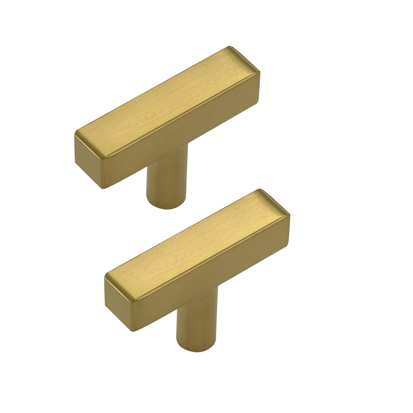 LONTAN 20 Pack Gold Cupboard Knobs Brushed Brass Cabinet Knobs for Kitchen and Drawers Stainless Steel